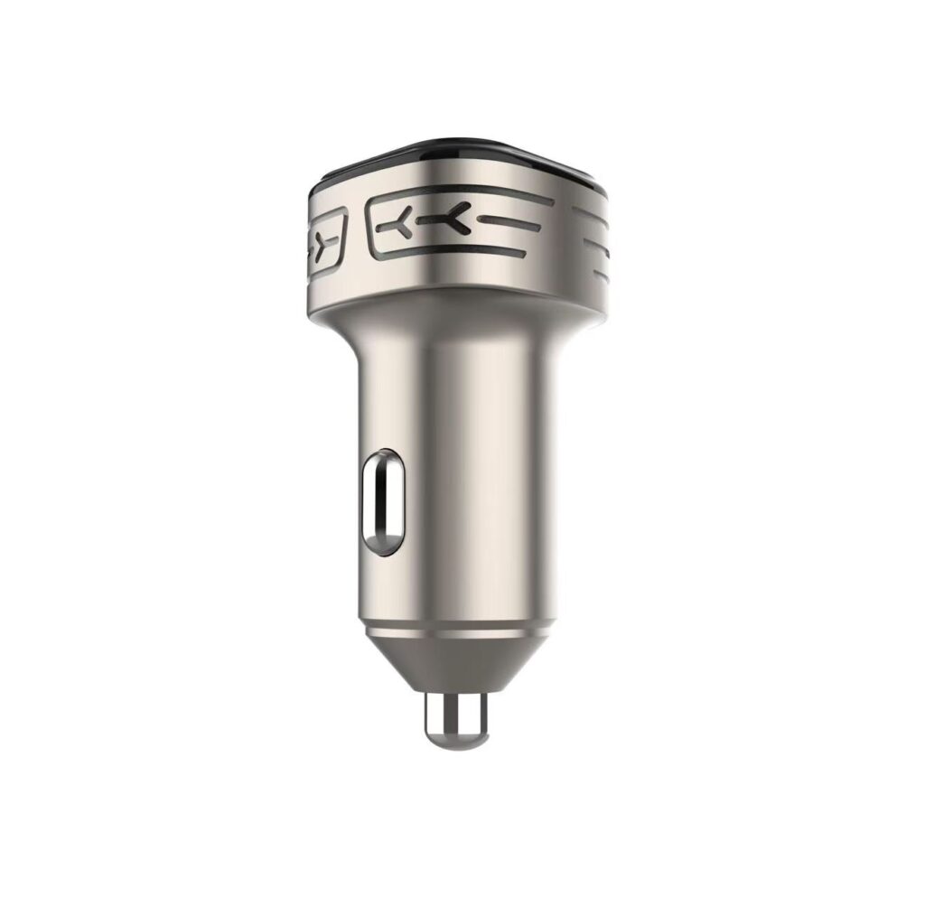 Dual-Port Car Charger | Digital Display Metal Car Charger | Portable Fast Charging Design